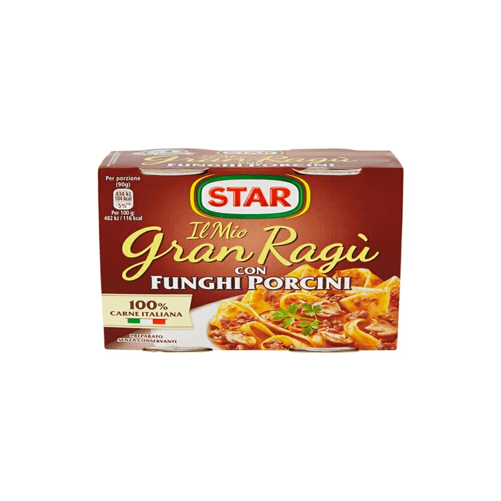 Star Gran Ragu con Funghi Porcini – 2 x 180 gr